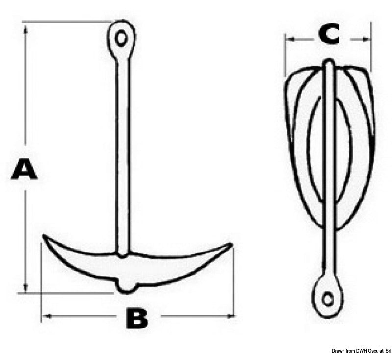 Grapnel anchor 4 kg - foto originale Osculati Srl