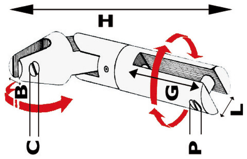 2-joint swivelling connection AISI 316 6/8 mm - foto originale Osculati Srl