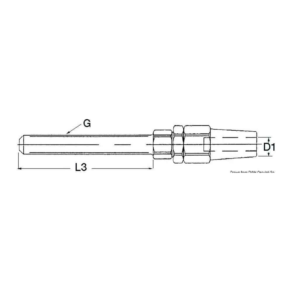 SS terminal for tensioners Ø 8 mm - foto originale Osculati Srl