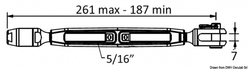 Turnbuckle w/chromed open cage Ø 4mm - foto originale Osculati Srl