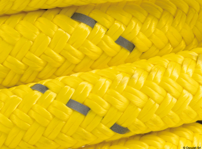 Floating mooring line w/reflective strand yellow 22 mm 60 mt (pack of 60) - foto originale Osculati Srl