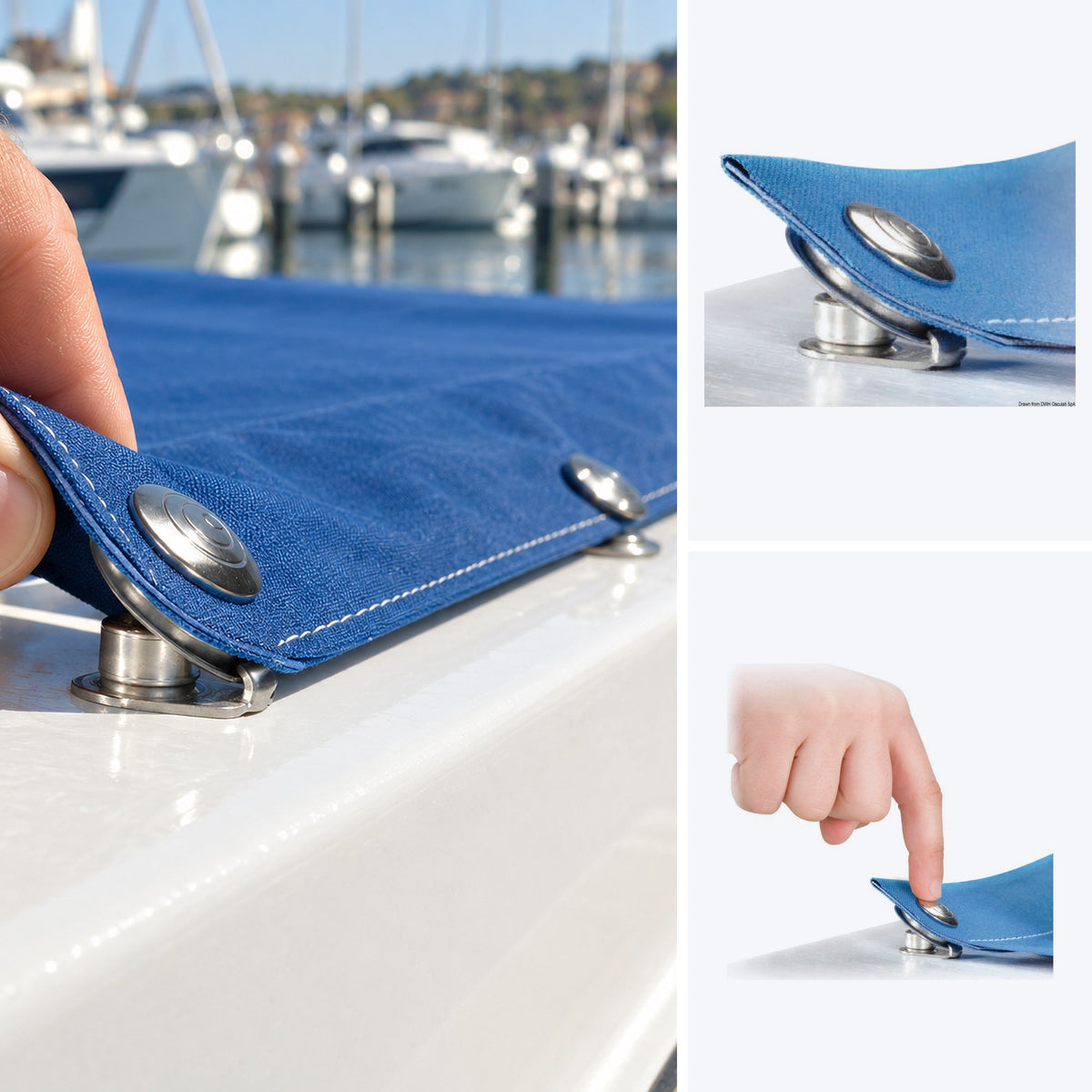 Q-SNAP A+B+C snap fasteners set+ screws - in use