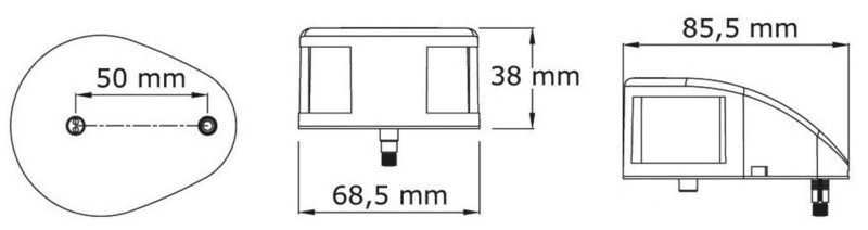 Mouse Deck navigation light red SS body - foto originale Osculati Srl
