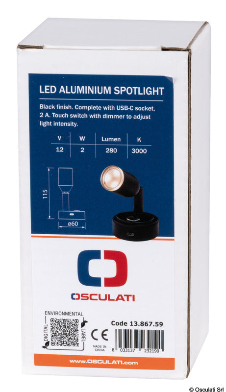 LED spotlight satin-finish - foto originale Osculati Srl