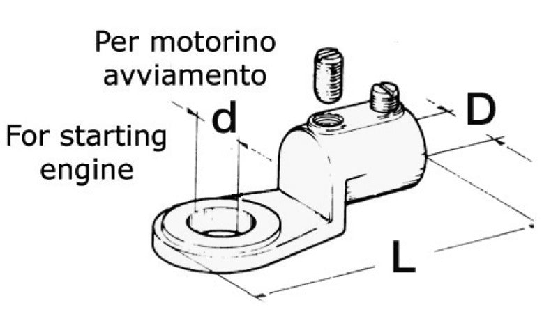 Battery cable lug 50 mm² (pack of 6) - foto originale Osculati Srl