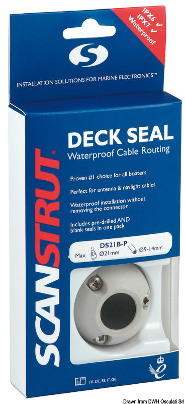 Scanstrut Vertical black plastic cable seal Ø 4/9 mm - foto originale Osculati Srl