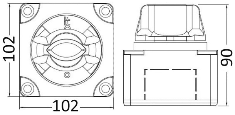 Battery disconnector/switch 550A OFF-1-BOTH-2 - foto originale Osculati Srl