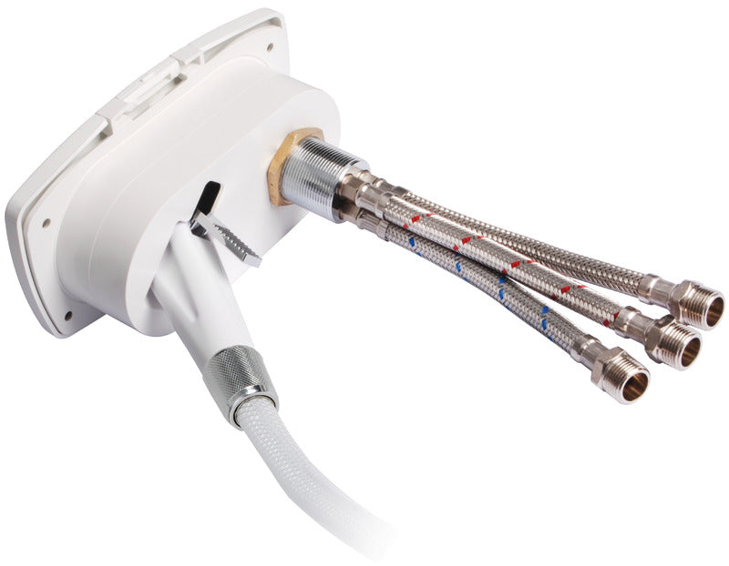New Edge shower box white PVC hose 4 m Crosswise shower outlet - foto originale Osculati Srl