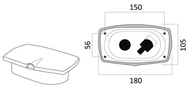 New Edge shower box white PVC hose 2.5 m Crosswise shower outlet - foto originale Osculati Srl