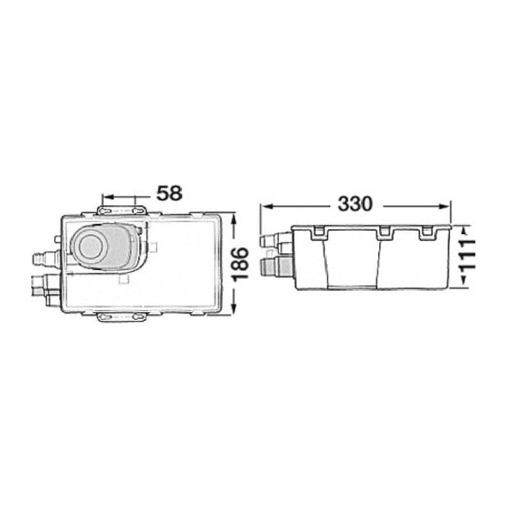 Waste water tank with Attwood pump 24 V 41 l/min - foto originale Osculati Srl