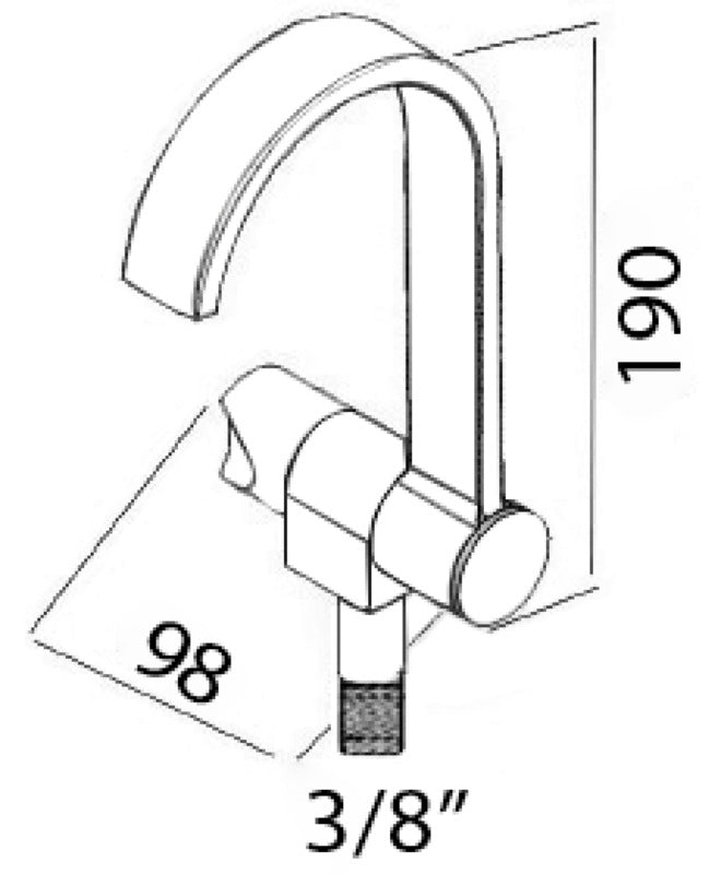 Style black tap cold water - foto originale Osculati Srl