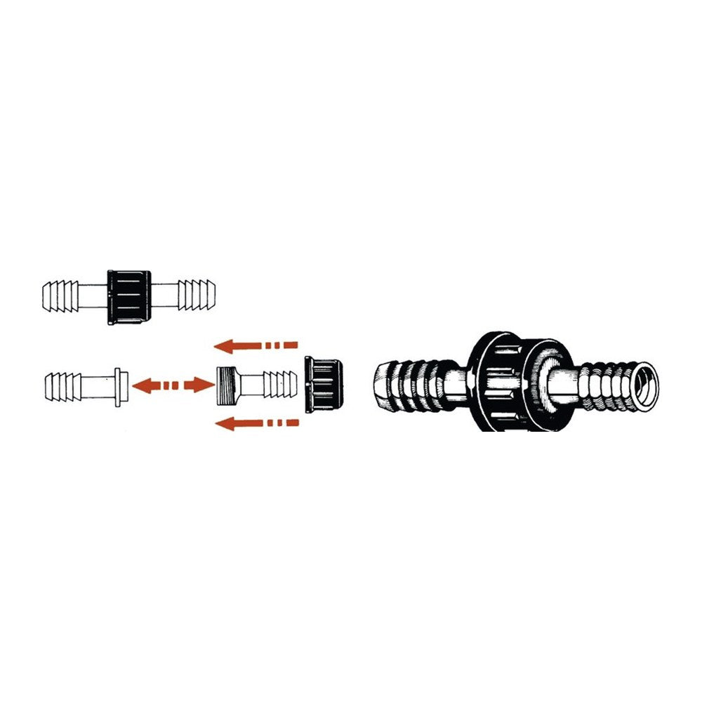 Nylon cylindrical hose fitting 14 mm (pack of 10) - foto originale Osculati Srl