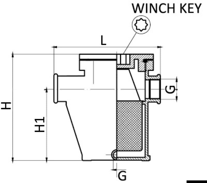 Nickel-plated brass water purification filter 3/8" - foto originale Osculati Srl