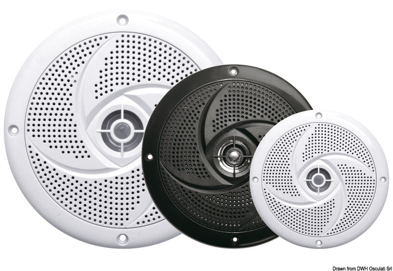 Pairs of dual cone ultra slim speakers 4" - white - foto originale Osculati Srl