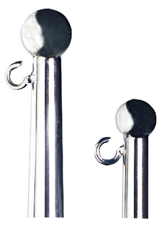 Mirror polished SS flagstaff w/ end ball 610 mm - foto originale Osculati Srl