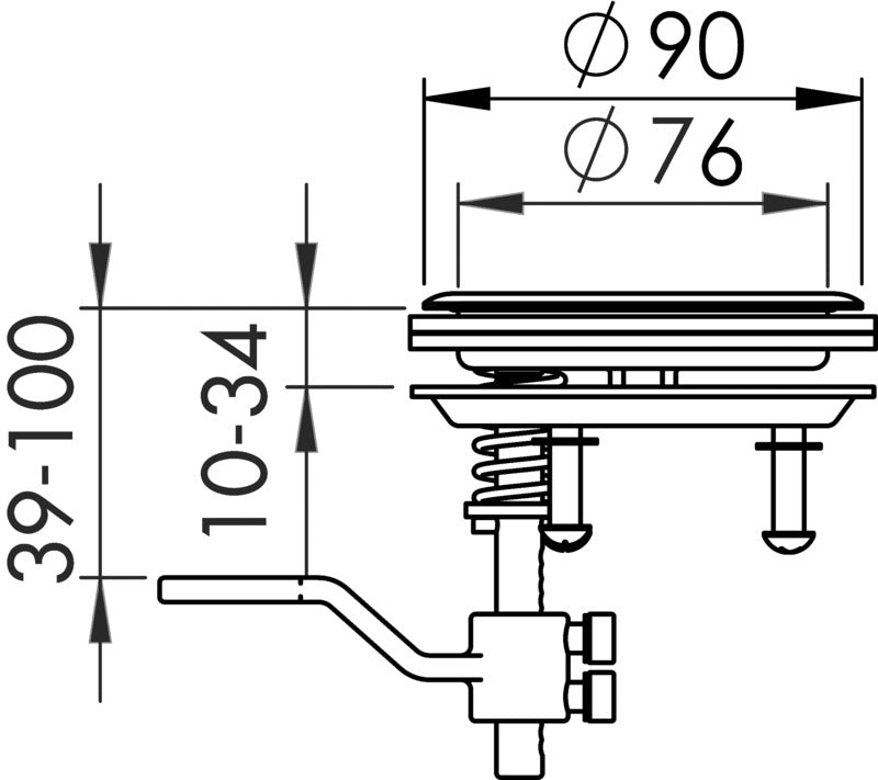 Flush latch AISI316 without lock Ø90 mm - foto originale Osculati Srl
