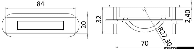 Delux pull handle w/ rotary opening system edge radius 8mm - foto originale Osculati Srl