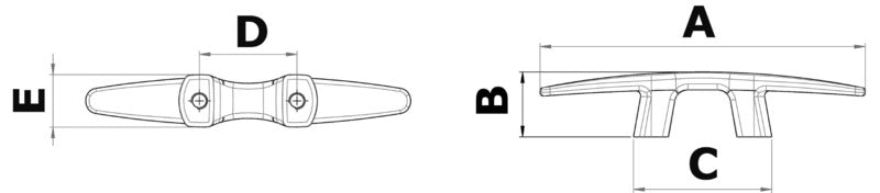 Silhouette cleat AISI316 thru-hull screw 200 mm - foto originale Osculati Srl