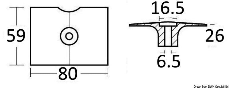 Tecnoseal Magnesium anode 9.5/15 HP 2-stroke - foto originale Osculati Srl