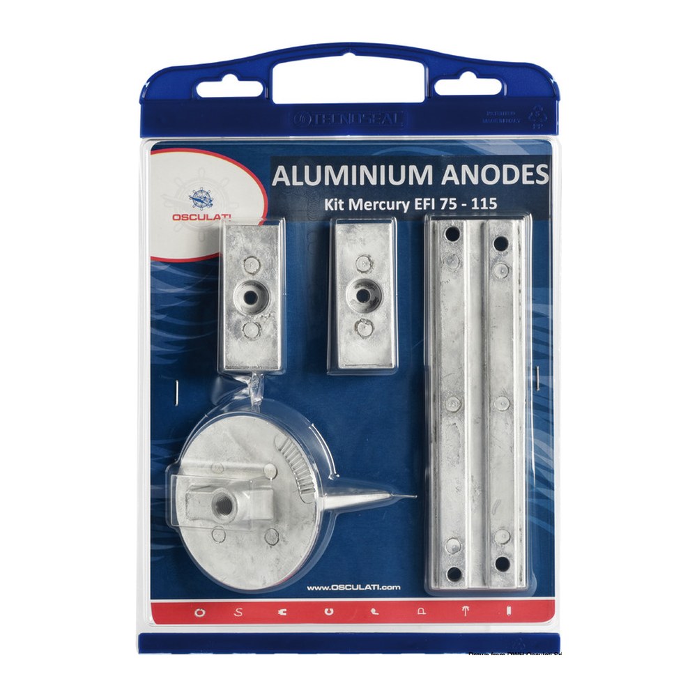 Osculati by Tecnoseal Anode kit for Mercury 75>115 EFI magnesium - foto originale Osculati Srl