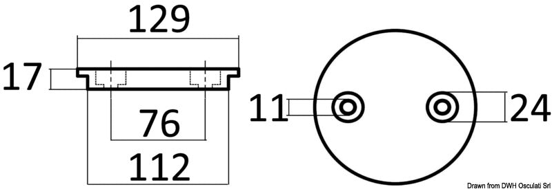 Tecnoseal Magnesium flange for Verado - foto originale Osculati Srl
