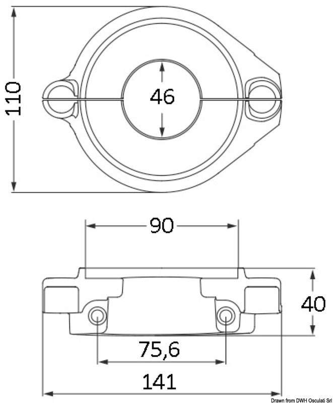 Tecnoseal Aluminium collar anode Volvo Ø 107 mm - foto originale Osculati Srl