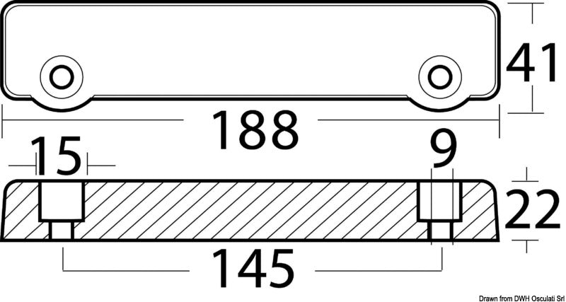 Tecnoseal Aluminium rod anode Volvo Penta - foto originale Osculati Srl