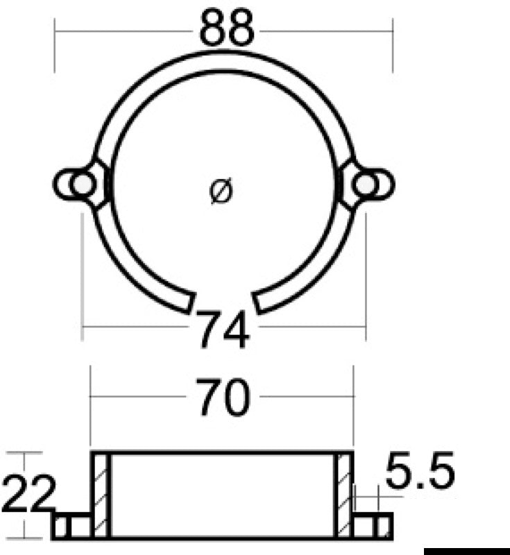 Tecnoseal Propeller shaft zinc anode Mercruiser Bravo I - foto originale Osculati Srl