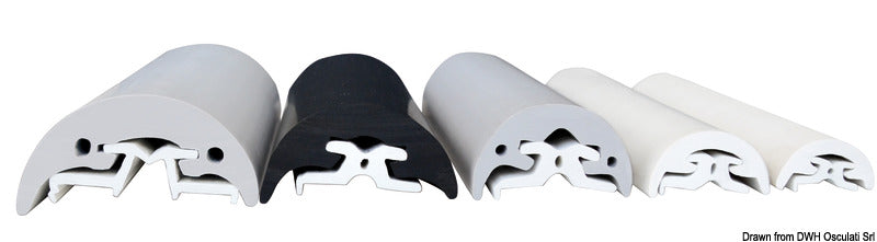 Tessilmare Only Radial black PVC fender profile 32 mm (pack of 24) - foto originale Osculati Srl