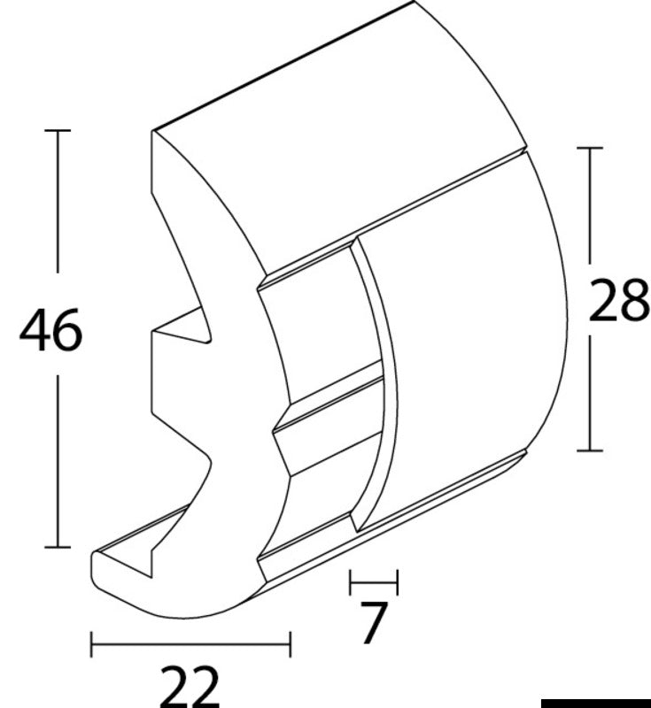 Douglas marine Black PVC base for fender profile 28 flared (pack of 24) - foto originale Osculati Srl