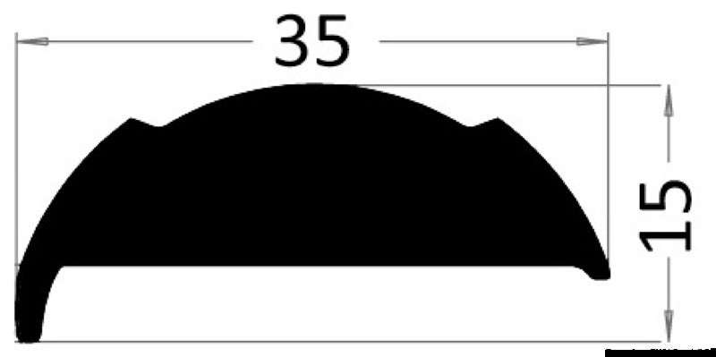 Douglas marine Black PVC base for fender profile 20 flared (pack of 24) - foto originale Osculati Srl