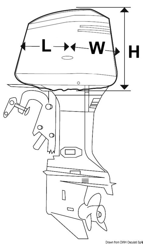 Oceansouth grey cover100-150HP 2/4-stroke outboard - foto originale Osculati Srl