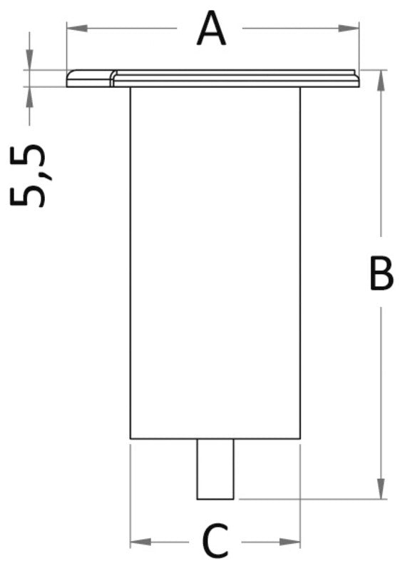 Recess-fit bushing, straight for carbon pole Ø 50 mm - foto originale Osculati Srl