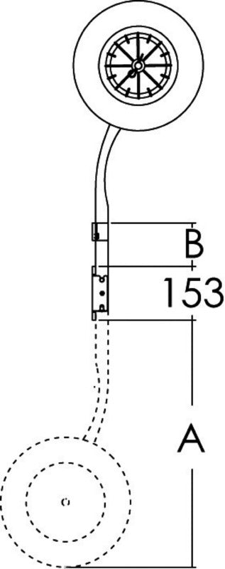 Transom tilting wheels for dinghies 160 kg - foto originale Osculati Srl
