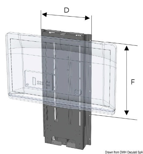 Noval UP-DOWN TV-LIFT 700 mm 12 V - foto originale Osculati Srl
