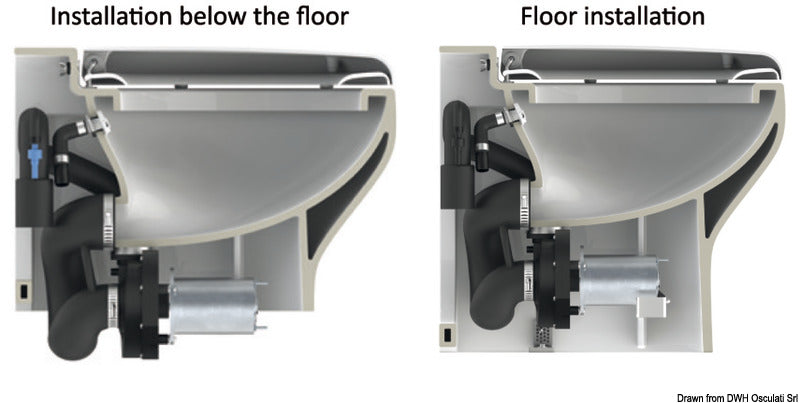 TECMA WC Silence Plus 2G 12 V Touch built-in bidet - foto originale Osculati Srl