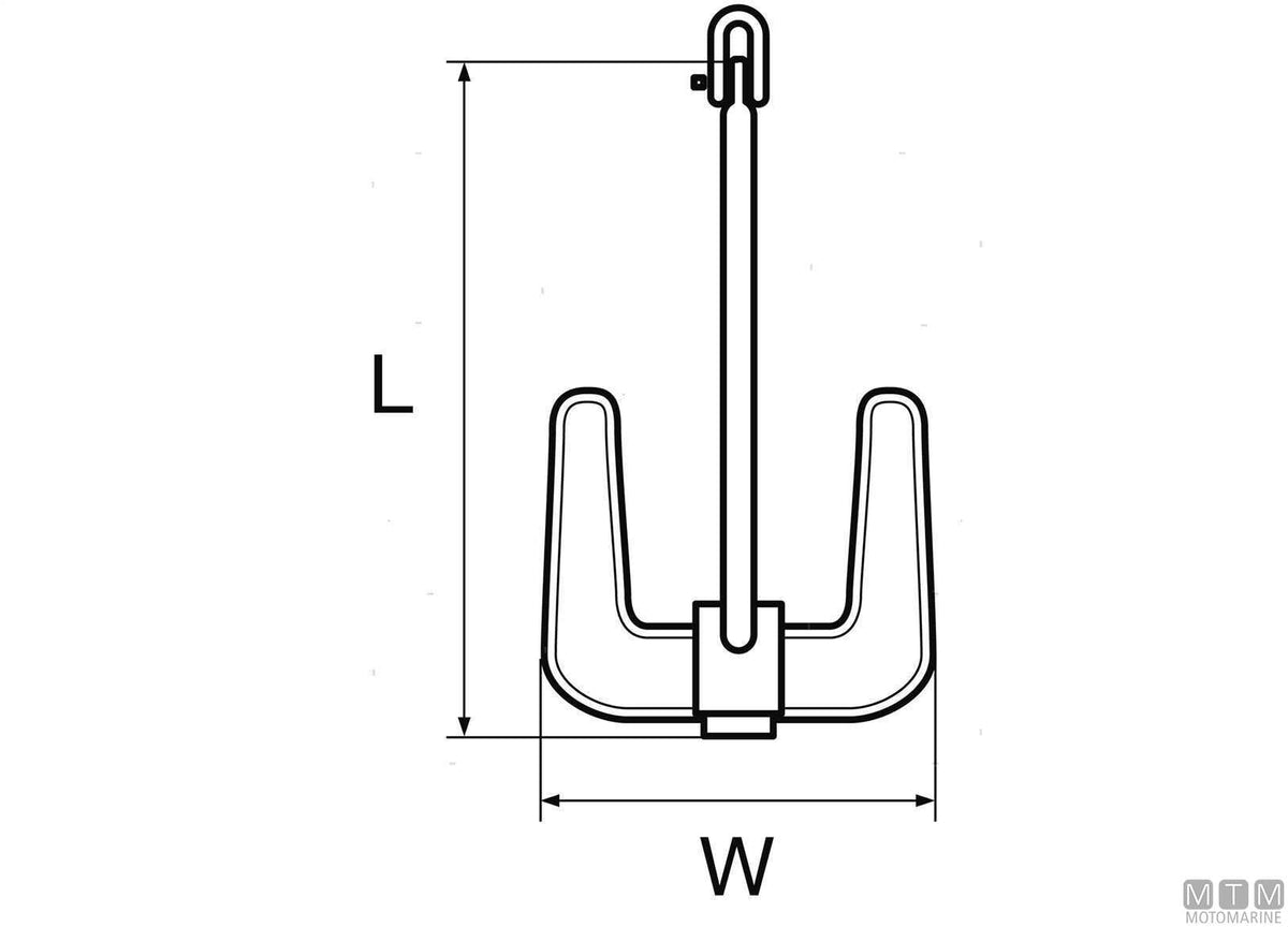 Hall anchor 4 kg hot-dip galvanized steel - original photo Motomarine Srl