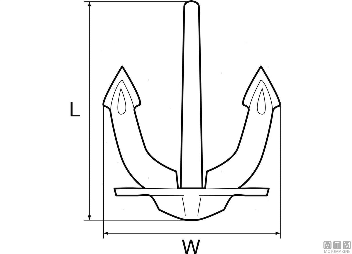 Hall anchor 28 kg hot-dip galvanized steel - original photo Motomarine Srl