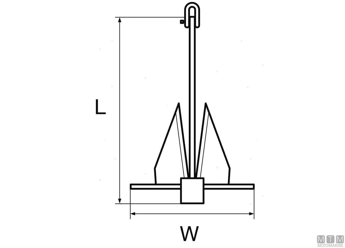 Danforth anchor 15 kg hot-dip galvanized steel - original photo Motomarine Srl