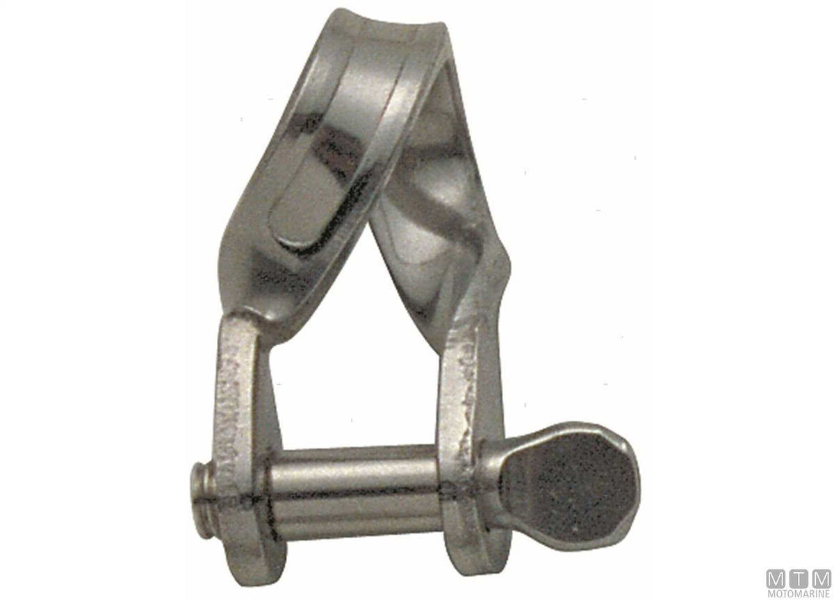 Twisted shackle D5 mm L22 mm stainless steel 316 stamped - original photo Motomarine Srl