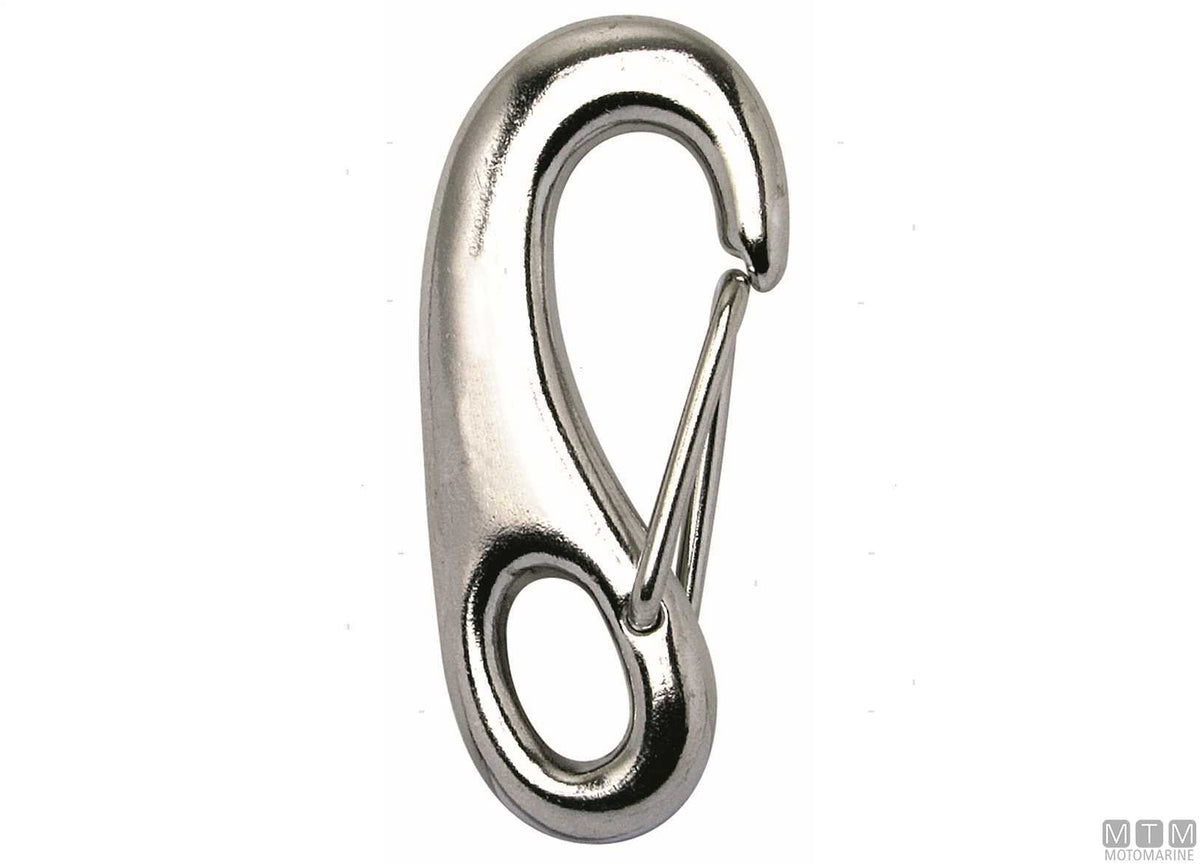 Jib snap hook with eye L70 mm, 316 stainless steel - original photo Motomarine Srl