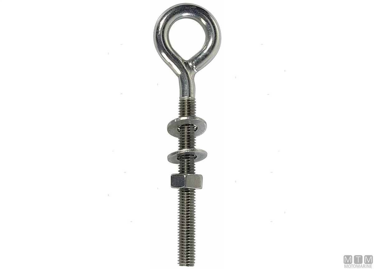 Eyebolt with welded eye Ø8 mm H70 mm AISI 316 stainless steel - original photo Motomarine Srl