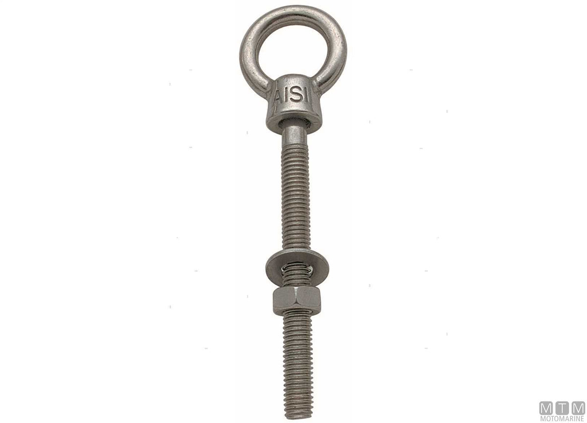 Eyebolt with turned eye Ø8 mm H80 mm AISI 316 stainless steel - original photo Motomarine Srl