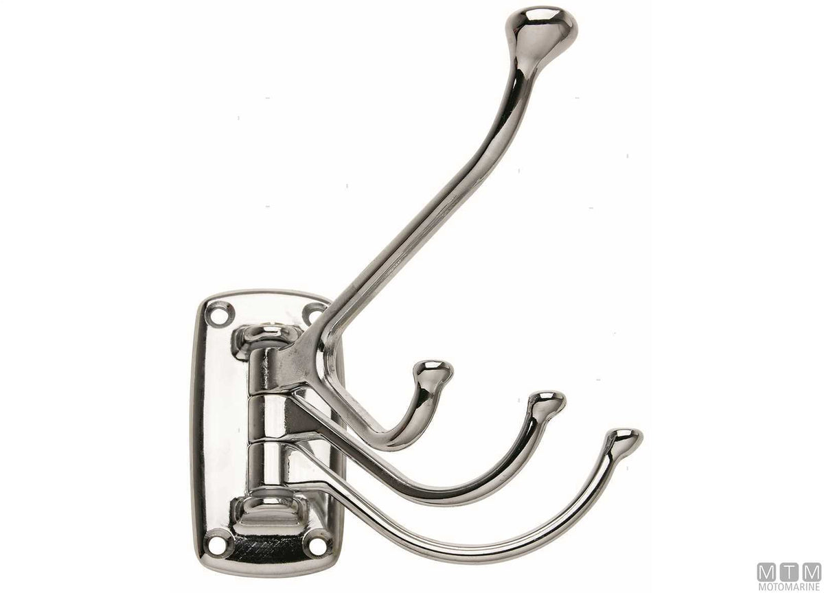 4-hook coat hanger polished brass - original photo Motomarine Srl