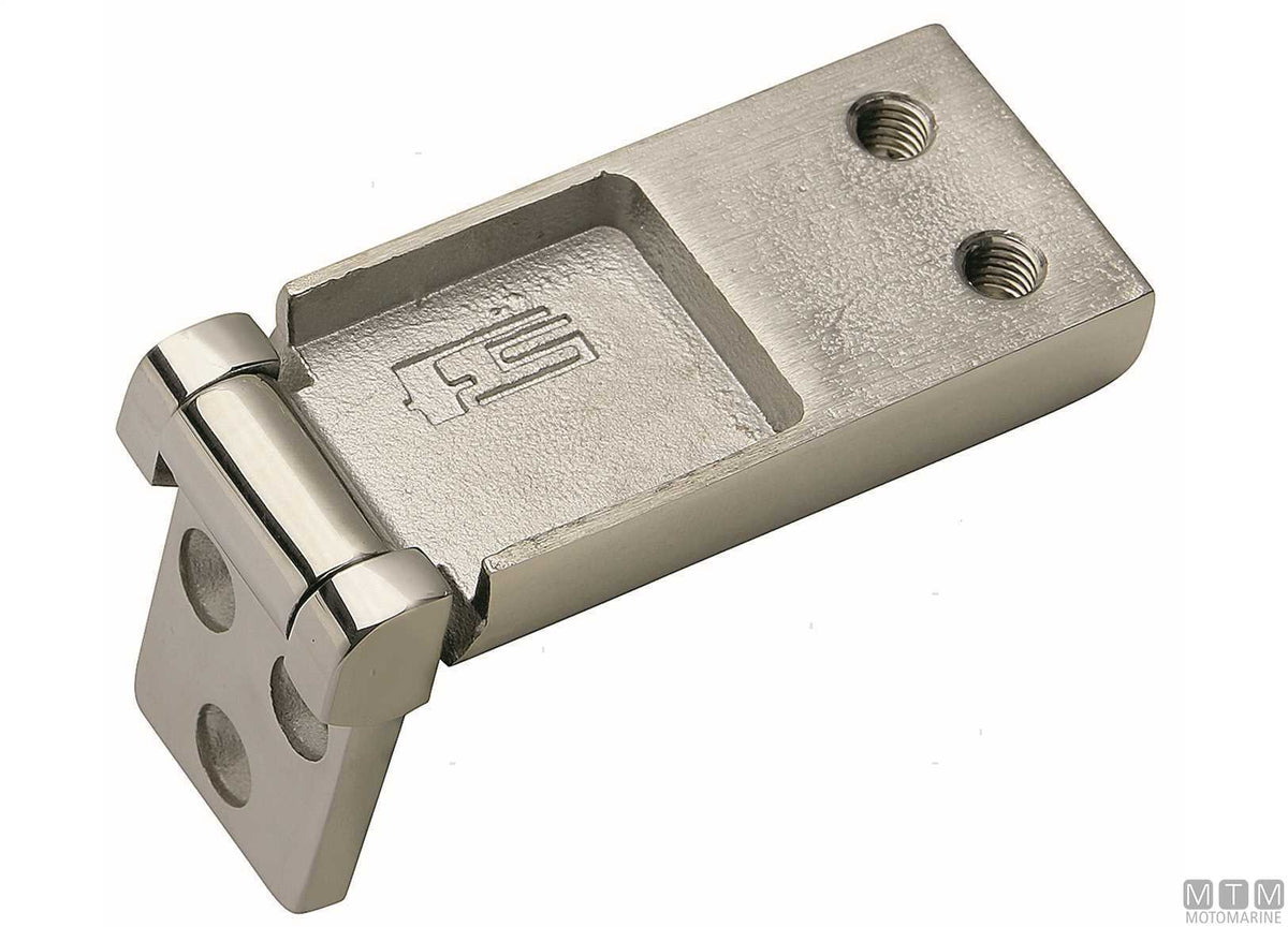 Asymmetric flush hinge FS-SLIM 70x30 mm in stainless steel 316 - original photo Motomarine Srl