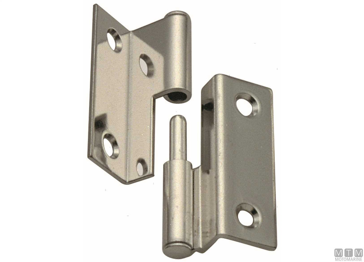 Left overhang hinge 40x35 mm H12 mm, 316 stainless steel - original photo Motomarine Srl