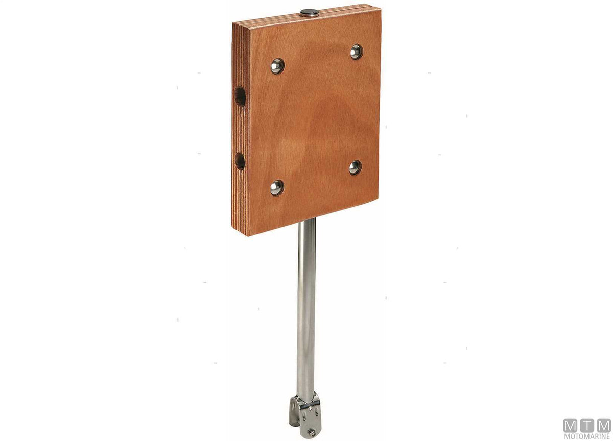Outboard motor bracket for guardrail Ø22/25 mm, stainless steel and wood - original photo Motomarine Srl