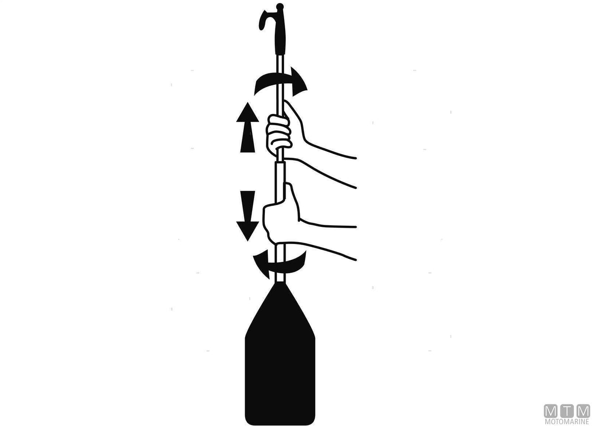 Telescopic paddle with boat hook 100/130 cm in aluminium - original photo Motomarine Srl