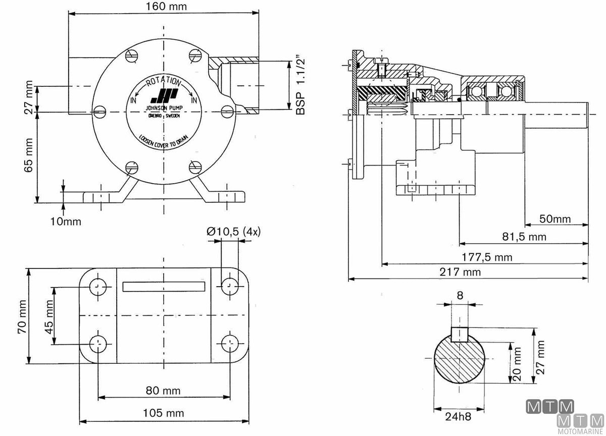 Johnson F8B-8 cooling water pump - original photo Motomarine Srl