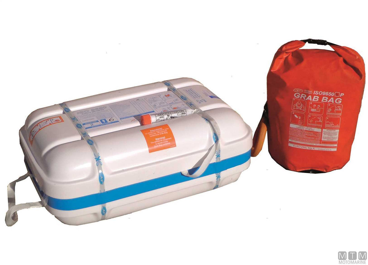 EV Oceandry 9650 Bag Italia liferaft, ABS container, 6-person - original photo Motomarine Srl